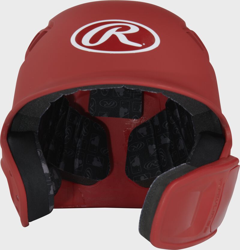 Front view of Scarlet R16 Reverse Matte Batting Helmet | Junior & Senior - SKU: R6R07