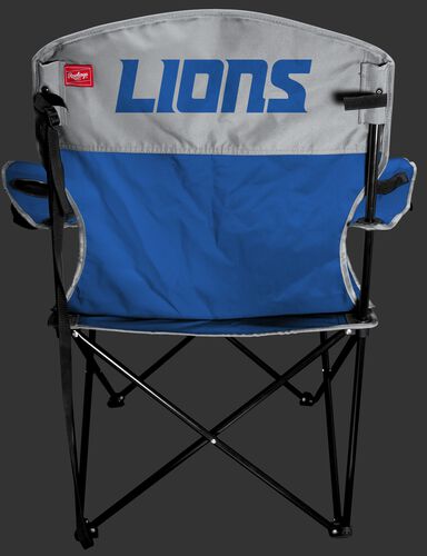 Back of Rawlings Blue and Grey NFL Detroit Lions Lineman Chair With Team Name SKU #31021067111