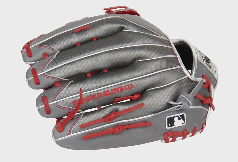 Hyper Shell finger backs of an exclusive Heart of the Hide outfield glove with the MLB logo on the pinkie - SKU: PRO3039-6GCFS