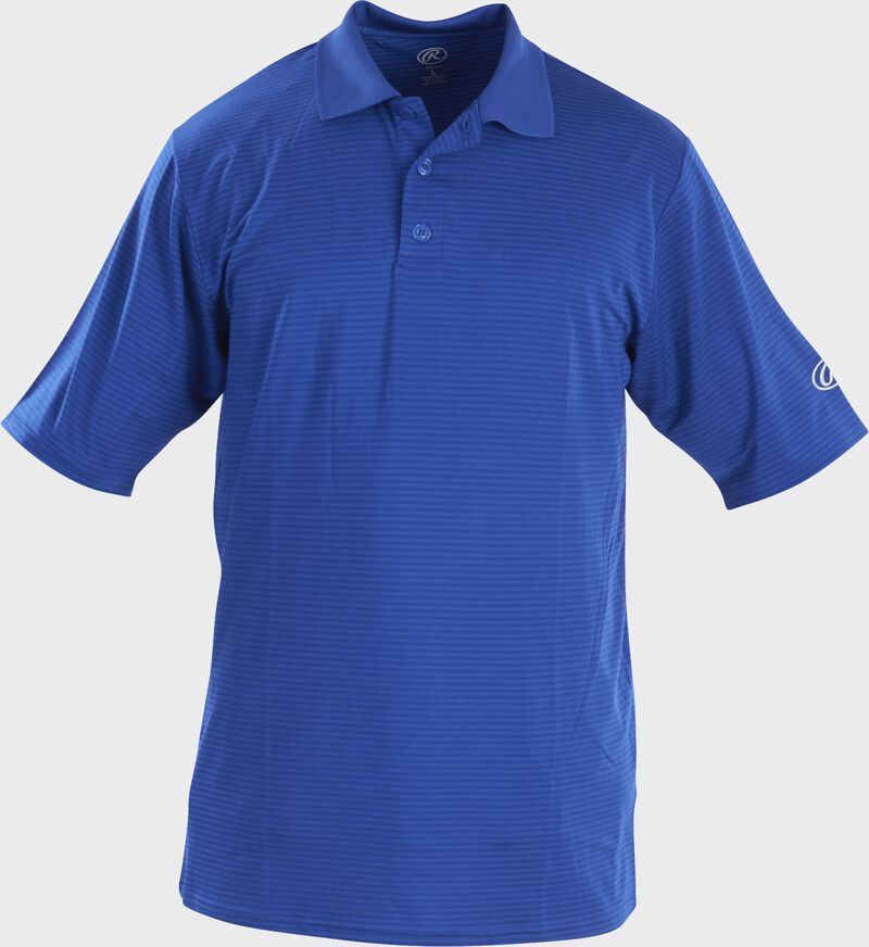 Front of Rawlings Adult Royal Short Sleeve Polo Shirt - SKU #GGPOLO