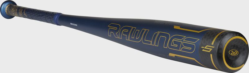 3/4 view of a Rawlings Velo ACP -5 USSSA baseball bat - SKU: UT1V5