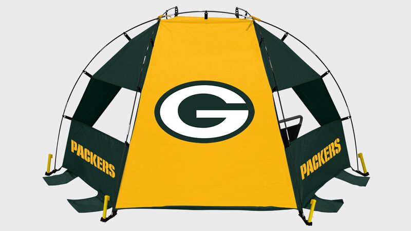 A Green Bay Packers sideline sun shelter