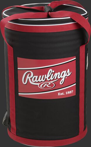 Back of a Rawlings soft sided baseball bag with a Rawlings patch on it and 2 carry handles on the top - SKU: RSSBB-B