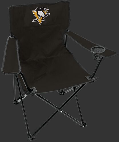 Front of Rawlings Black NHL Pittsburgh Penguins Gameday Elite Chair With Team Logo SKU #00694103111