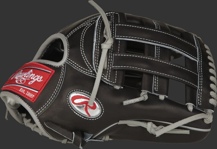 Thumb of a black Gameday 57 Series Kevin Kiermaier Pro Preferred glove with a platinum Oval-R - SKU: PROS3039-KK39