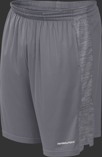 Front of Rawlings Athletic Gray Adult Launch Training Shorts - SKU #LS9