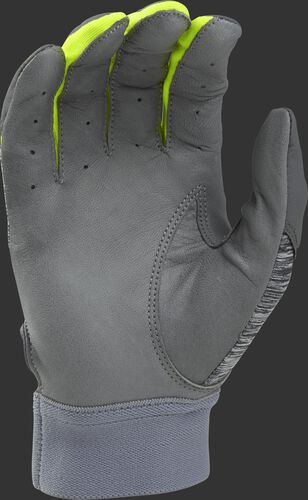 Grey palm of a 5150GBG-OY Rawlings 5150 batting glove