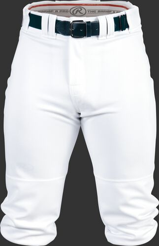 Front of Rawlings White Adult Premium Knee High Pant - SKU #BP150K