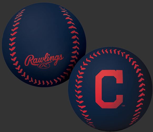 Rawlings Cleveland Indians Big Fly Rubber Bounce Ball With Team Logo on Front In Team Colors SKU #02870014112