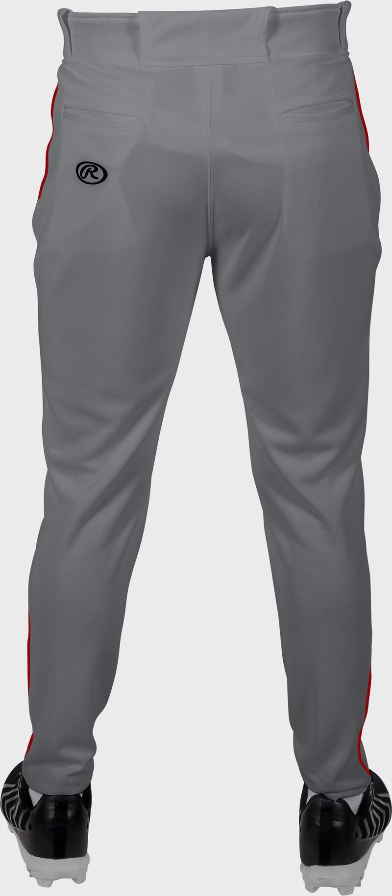 Rawlings 150 Jogger Fit Piped Baseball Pants, Adult S, Blue Gray/Scarlet