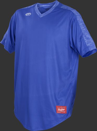 Front of Rawlings Royal Youth Short Sleeve Launch Jersey - SKU #YLNCHJ-DG-89
