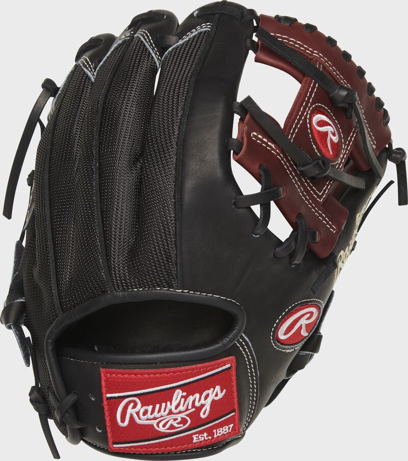 PRO1125-2PMP 11.25-inch Heart of the Hide infield glove with a black, mesh back