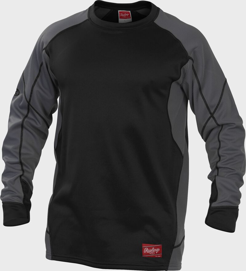 Black UDFP4 Dugout fleece pullover jacket with grey sleeves and black stitching