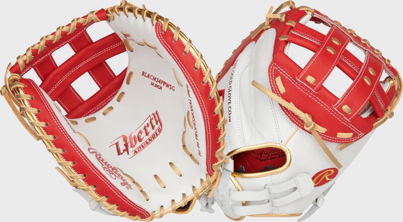 Liberty Advanced Color Series 34 in Catcher's Mitt, White/Scarlet, Right