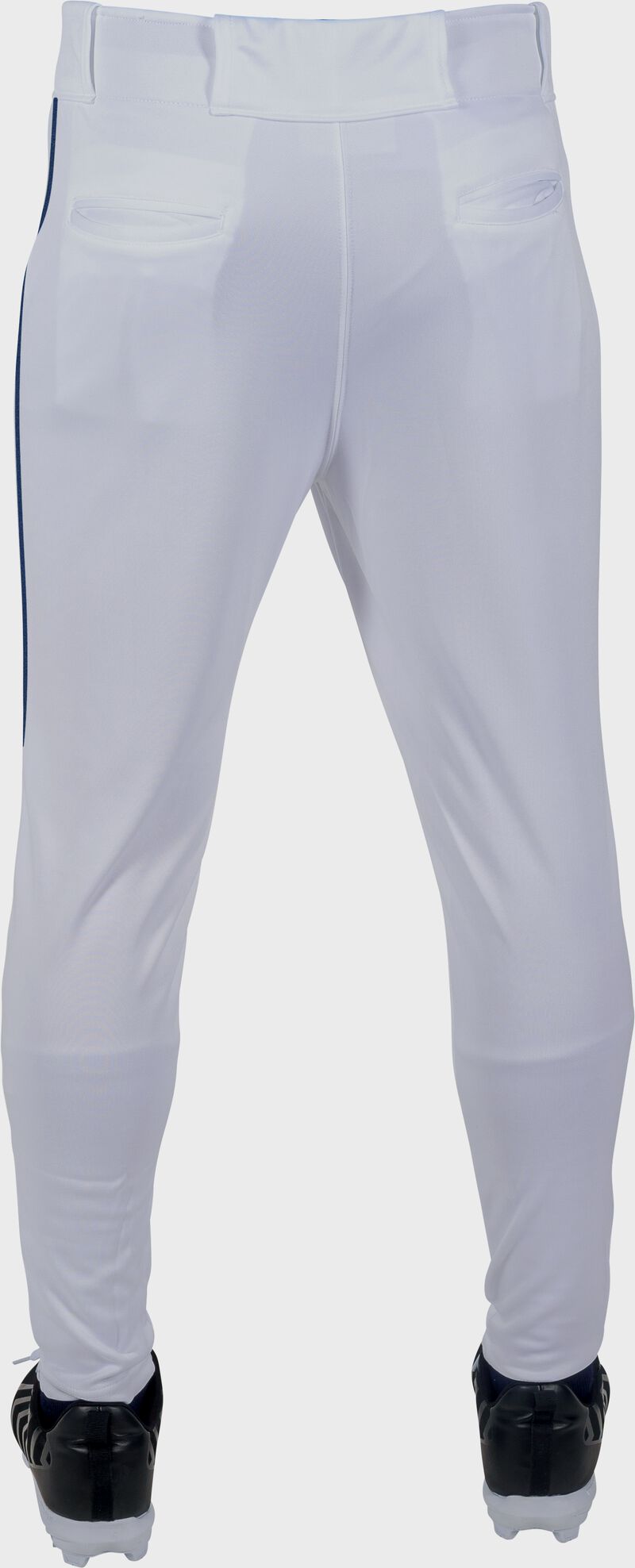 Rawlings Launch Jogger Fit Piped Baseball Pants, Adult 2XL, White/Navy