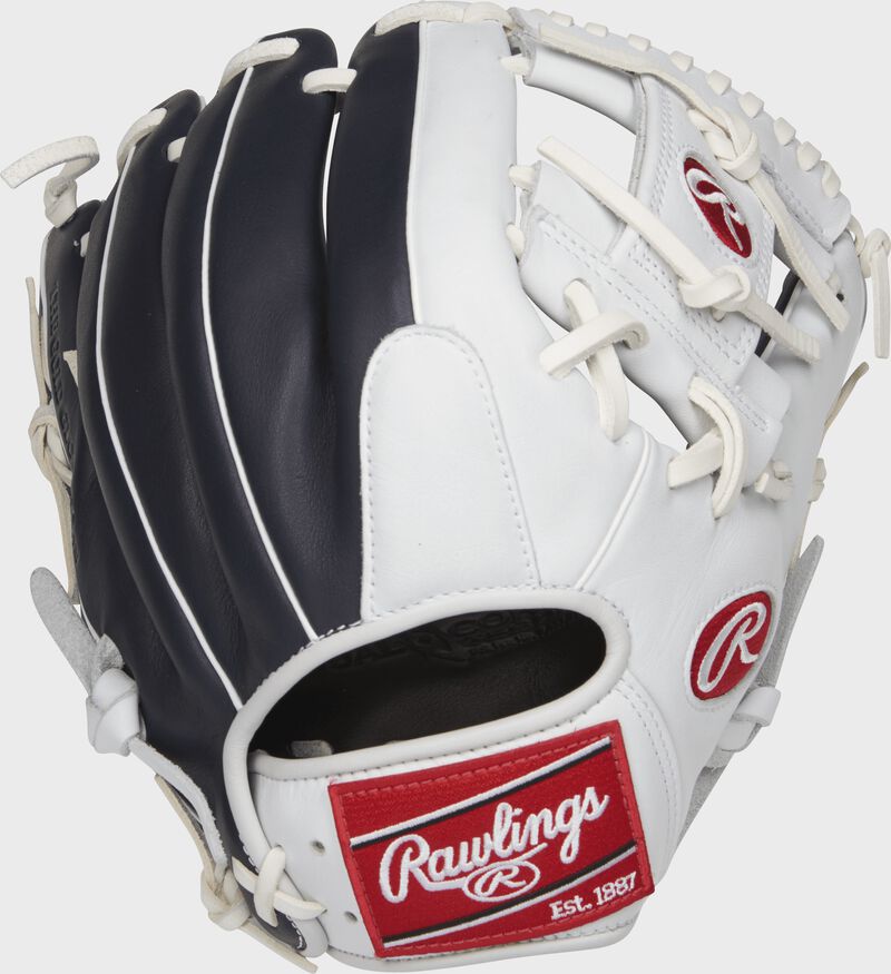 GXLE204-2NW 11.5-inch Gamer XLE infield glove with a navy/white back