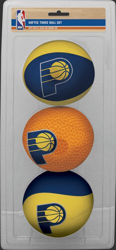Rawlings Yellow, Brown, and Blue NBA Indiana Pacers Three-Point Softee Basketball Set With Team Logo SKU #03524201114
