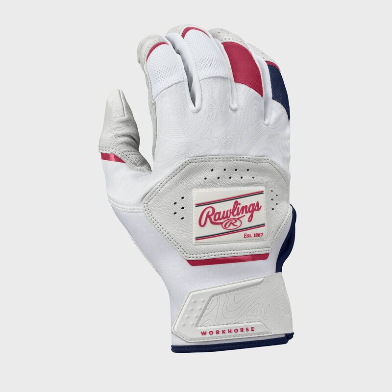 Back of a USA Rawlings Workhorse Batting glove