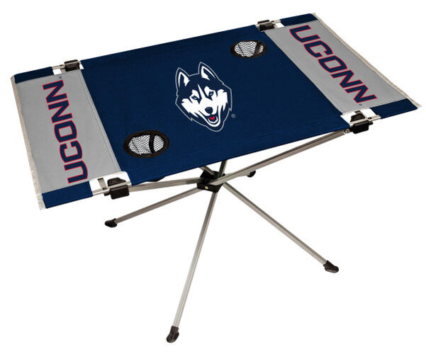 Rawlings Navy and Grey NCAA UCONN Huskies Endzone Table With Two Cup Holders, Team Logo, and Team Name SKU #04053072111