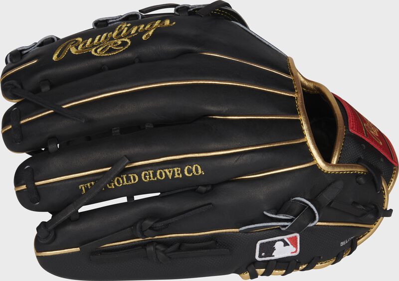Black back of a Rawlings  Ender Inciarte outfield glove with the MLB logo on the pinky - SKU: RSGPRO3039-EI11