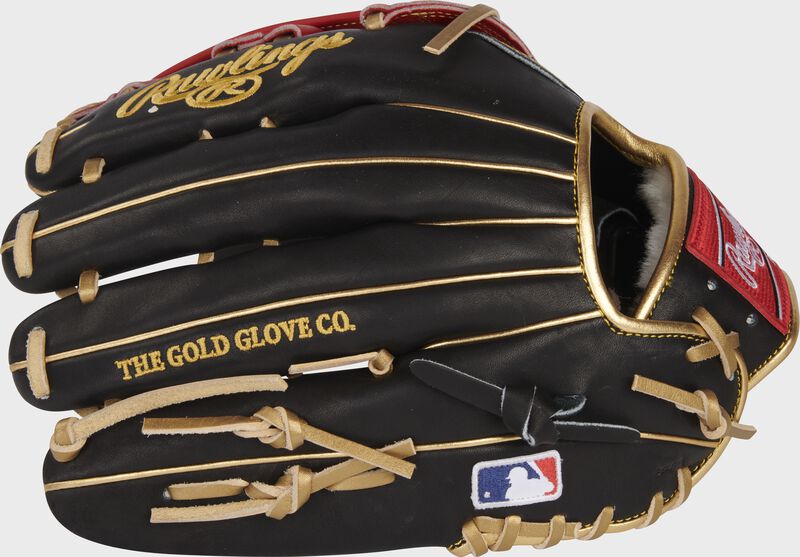 Back of a Gameday 57 Series Luis Robert outfield glove with the MLB logo on the pinky - SKU: PROS3039-LR88