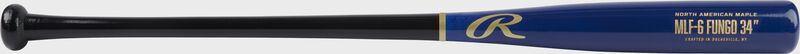 A 34" black/royal Rawlings maple fungo bat - SKU: MFL5-B-R-34