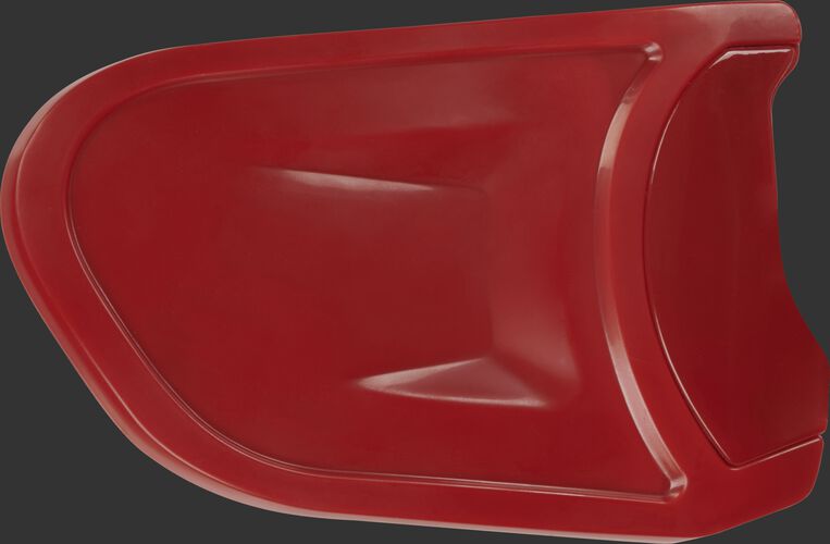 A scarlet REXT R-EXT universal batting helmet extension for right-handed batters