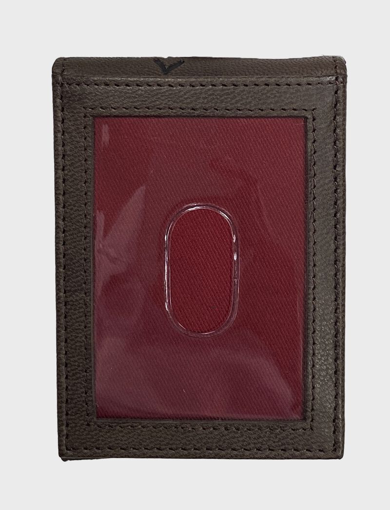 Back of Brown Debossed Stitch Front Pocket Wallet | SKU:RPW009-200