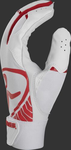 White thumb of a 5150 adult batting glove with scarlet accents - BR51BG-S