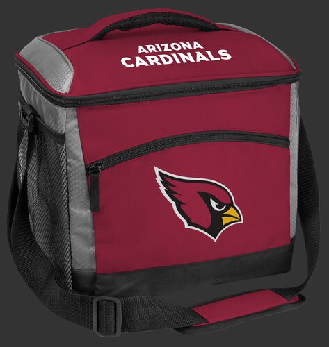 A red Arizona Cardinals 24 can soft sided cooler with screen printed logos - SKU: 10211081111