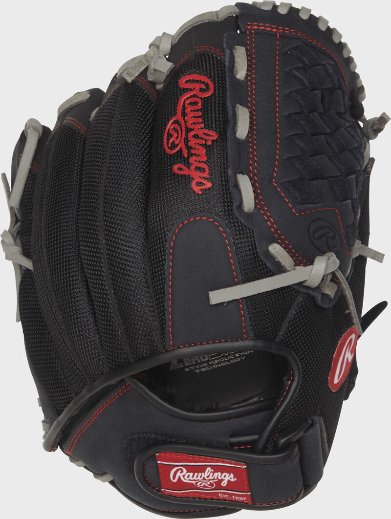 Shell back view of Renegade 12-in infield Softball glove loading=