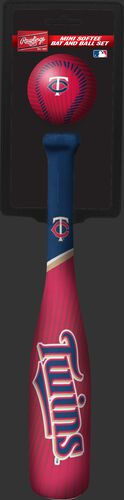 Rawlings Minnesota Twins Softee Mini Bat and Ball Set in Team Colors With Team Name and Logo On Front SKU #01160028114