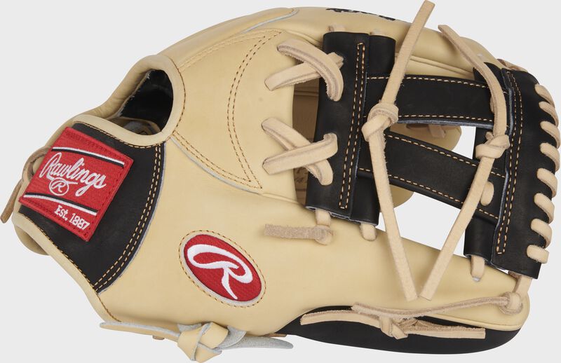 Thumb of a camel 2022 Manny Machado Heart of the Hide infield glove with a black V-web - SKU: RSGPRONP5-MM13