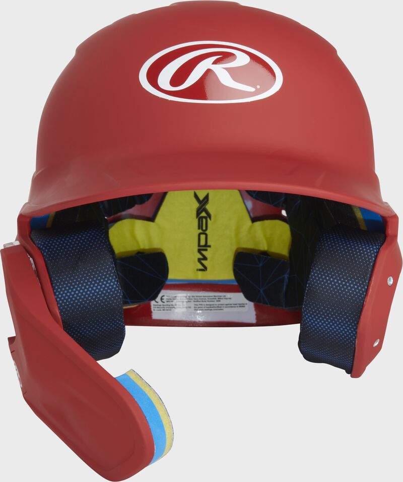 Front view of Rawlings Mach Carbon Batting Helmet - SKU: MAAL