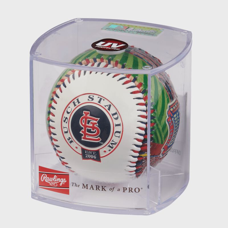 MLB St. Louis Cardinals stadium baseball in a display case