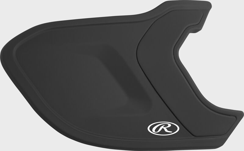 Outside view of Matte Black Mach EXT Batting Helmet Extension For Right-Handed Batter - SKU: MEXTR loading=