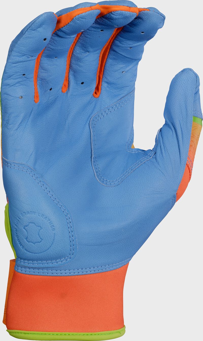 Rawlings Workhorse Fun Burst Batting Gloves, Columbia Blue/Orange, Youth S loading=