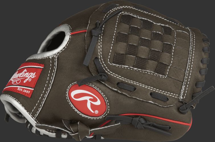 Thumb view of a dark shadow MPL100DSB Mark of a Pro Light 10-inch youth glove with a dark shadow Basket web