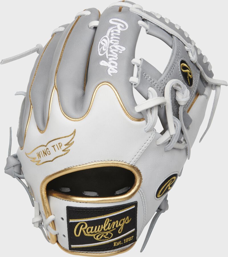 PRO204W-2GW 11.5-Inch exclusive Heart of the Hide glove with grey fingers and a white Wing Tip back