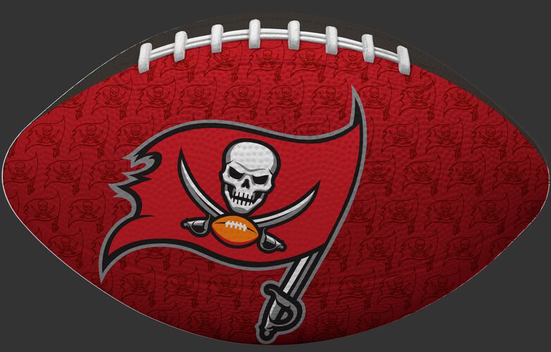 Red side of a NFL Tampa Bay Buccaneers Gridiron football with the team logo