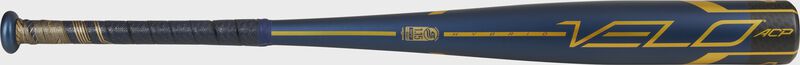 A navy/gold USSSA Velo ACP -8 baseball bat - SKU: UT1V8 loading=
