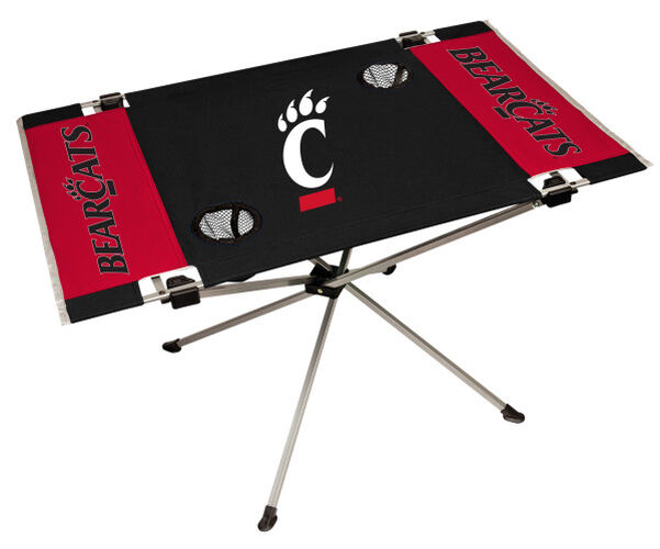 Rawlings Black and Red NCAA Cincinnati Bearcats Endzone Table With Two Cup Holders, Team Logo, and Team Name SKU #04053009111
