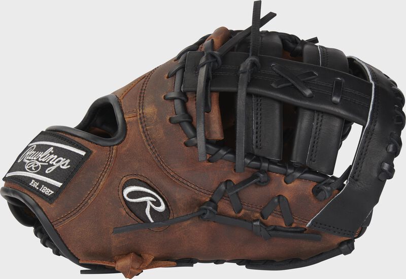 Thumb of a timberglaze exclusive Heart of the Hide R2G 13" first base mitt with a black single post, double bar web - SKU: RSGRPRORDCTTIB