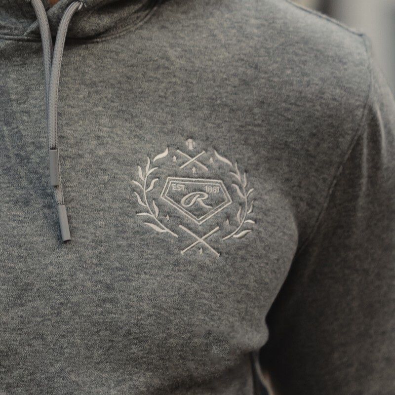 Rawlings x The Normal Brand Puremeso Fleece Hoodie, Athletic Grey, Adult 3XL