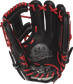 PROSFL12 Francisco Lindor Game Day pattern baseball glove with a black palm and scarlet laces image number null