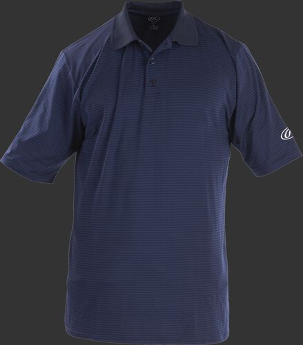 Front of Rawlings Adult Navy Short Sleeve Polo Shirt - SKU #GGPOLO