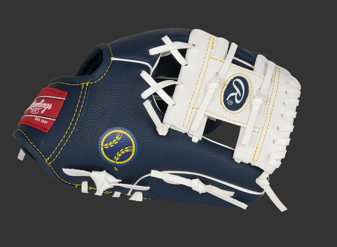 Thumb of a navy/white Milwaukee Brewers 10-Inch team logo glove with a white I-web - SKU: 22000006111