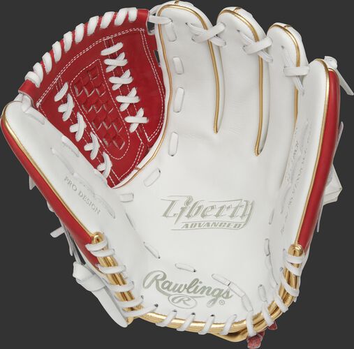 RLA125-18S Rawlings Liberty Advanced Color Series glove with a white palm and white laces