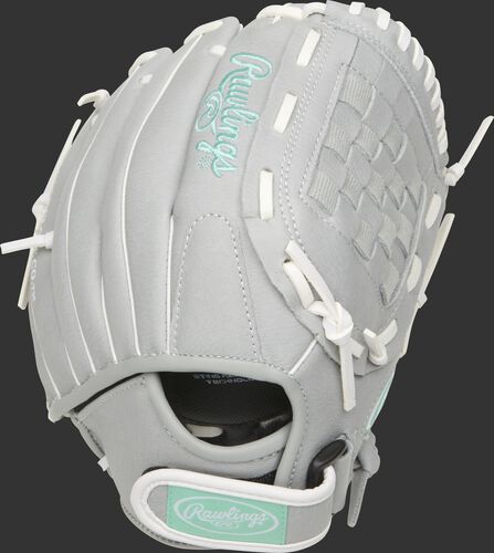 SCSB110M 11-inch Sure Catch youth Basket web softball glove with a grey back and Velcro wrist strap