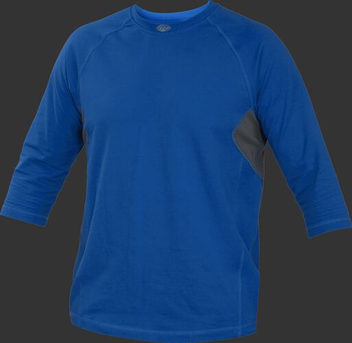 Front of Rawlings Royal Youth 3-Quarter Length Sleeve Shirt - SKU #YRS34